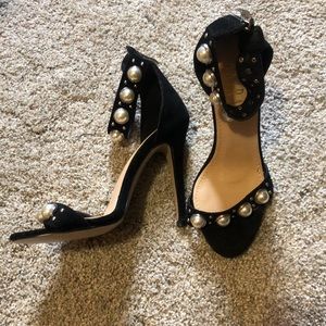 Akira Black Beaded Heels